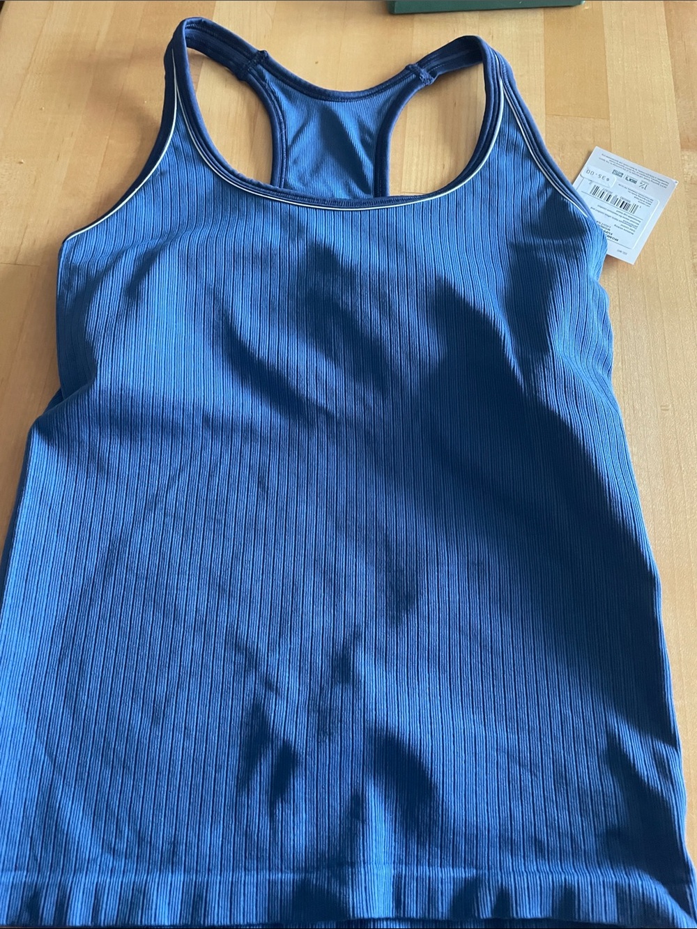 DSG Women's Blue Ribbed Racerback Tank Top